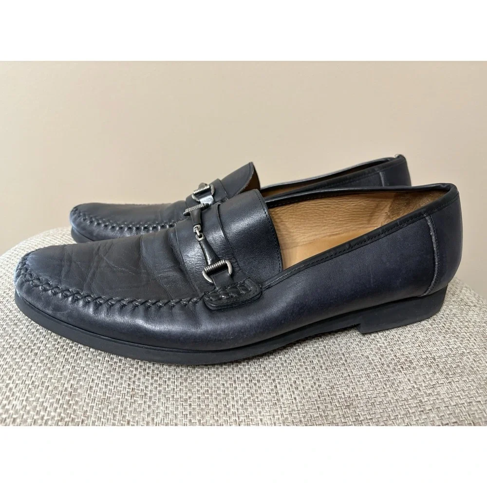 Mezlan Shoes Men 12M Ghedini Genuine Calfskin‎ Loafer Slip-On Shoes Black
